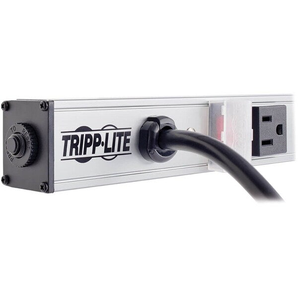 Outlet Strip, 15A, 16 Outlet, 15 ft., Gray