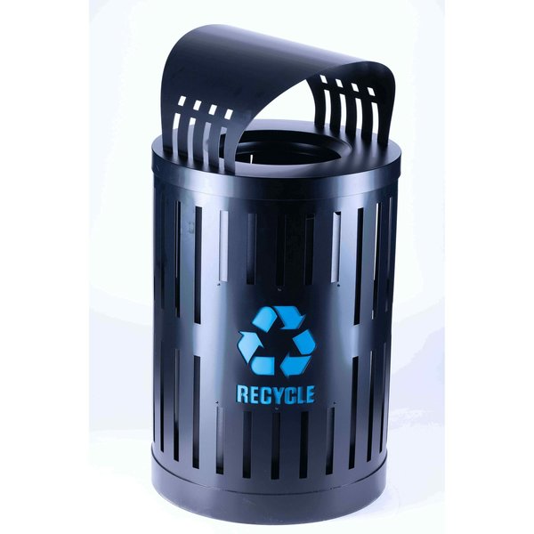 Recycling Container, Canopy Lid, Black