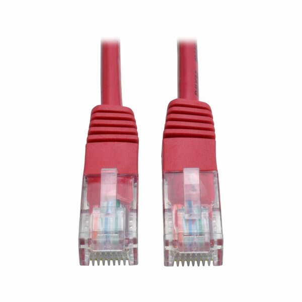 Cat5e Cable, Molded, RJ45 M/M, Red, 14ft