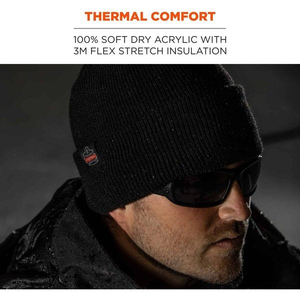 Knit Cap with Bump Cap, Universal, Black