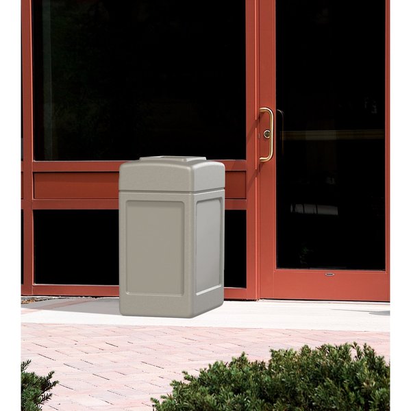 42 gal Square Trash Can, Beige