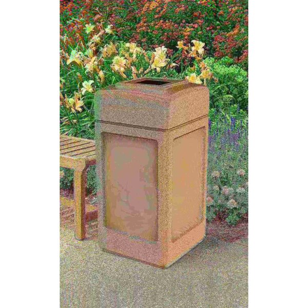 42 gal Square Trash Can, Beige