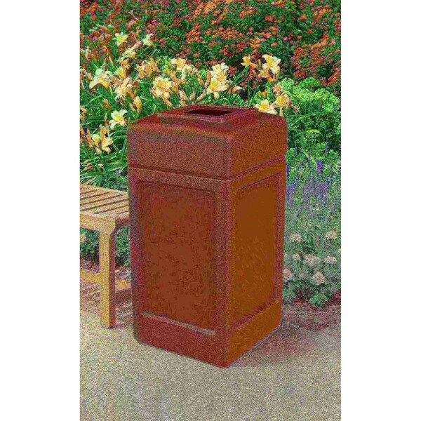 42 gal Square Trash Can, Brown