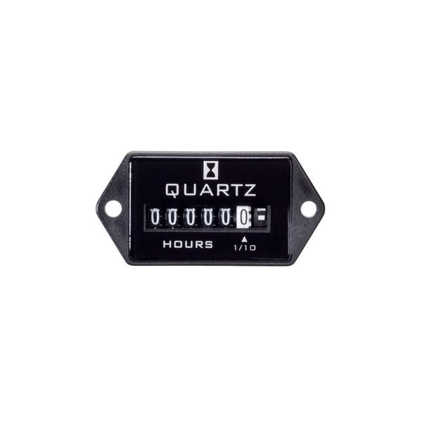 Hour Meter, DC Quartz, 2-Hole, Rectangular