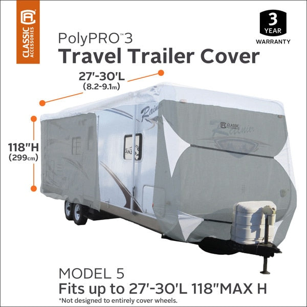 Toy Hauler Cover, 27 ft.-30 ft. L RVs Grey