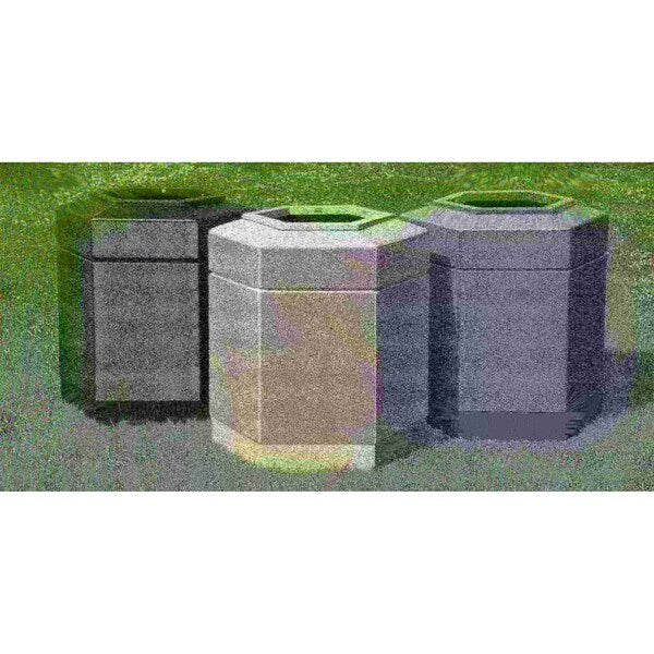 30 gal Hexagon Trash Can, Black