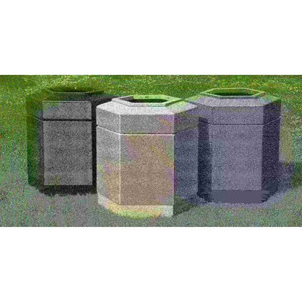 30 gal Hexagon Trash Can, Beige