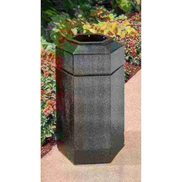 30 gal Hexagon Trash Can, Black
