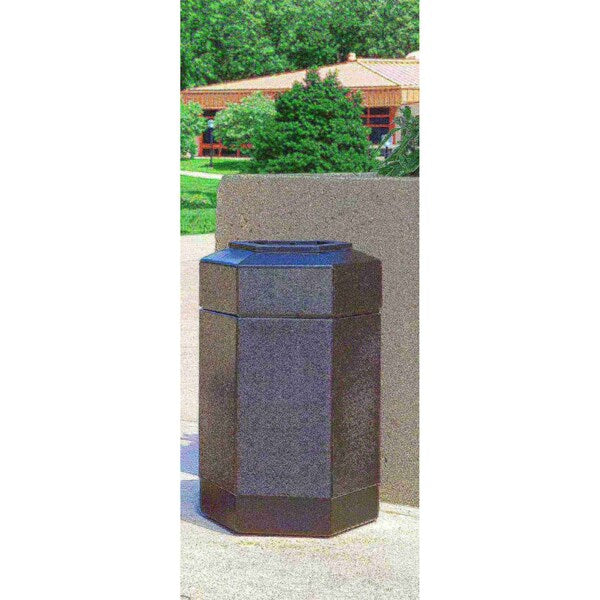 30 gal Hexagon Trash Can, Black
