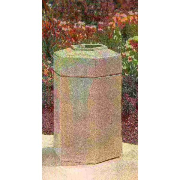 30 gal Hexagon Trash Can, Beige