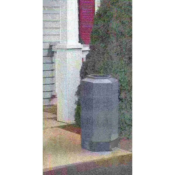 30 gal Hexagon Trash Can, Gray