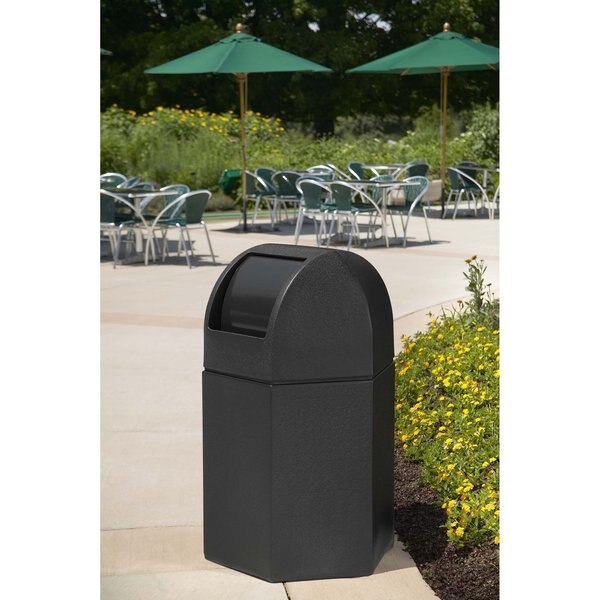 45 gal Trash Can, Black