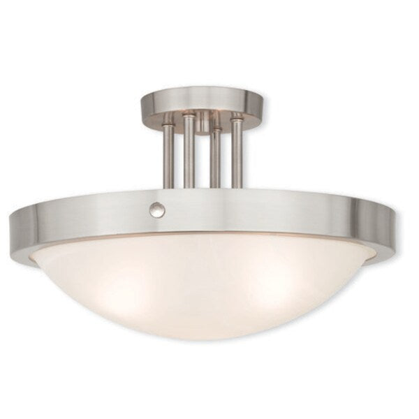 New Brighton 3 Light Brushed Nickel Ceiling Mount