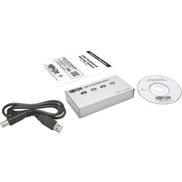 USB Switch, Printer/Peripheral, 4-Port, 2.0