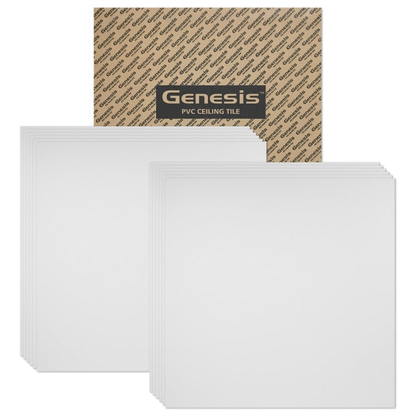 Smooth Pro Ceiling Tile, 24 in W x 24 in L, 12 PK