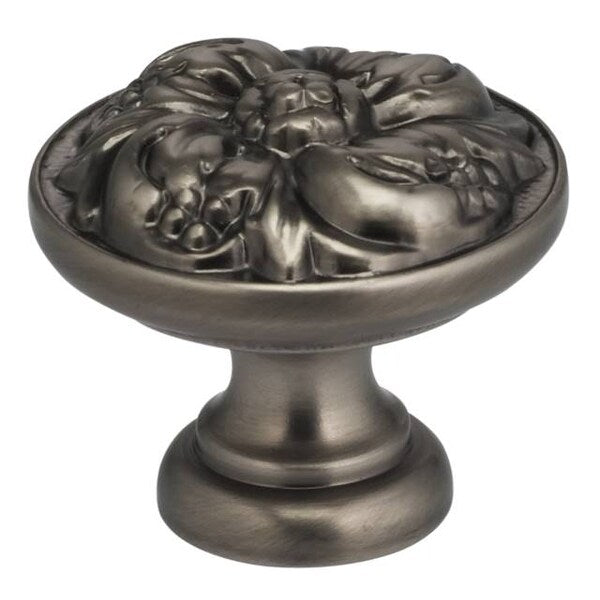 Ornate Cabinet Knob Antique Nickel 1-3/8