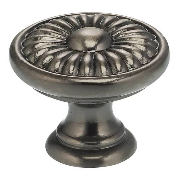 Ornate Cabinet Knob Antique Nickel 1-3/16