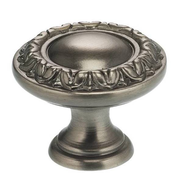 Ornate Cabinet Knob Antique Nickel 1-3/16