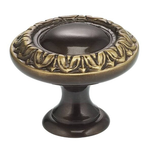 Ornate Cabinet Knob Shaded Bronze 1-3/16