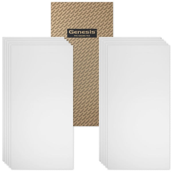 Smooth Pro Ceiling Tile, 48 in W x 24 in L, 10 PK