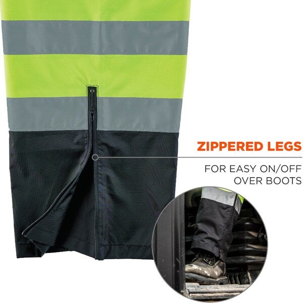 Black Bottom Rain Pants, Lime, Small