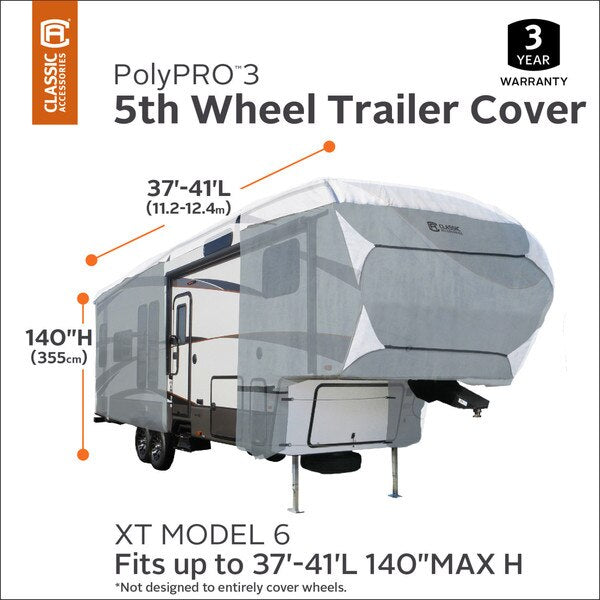 Toy Hauler Cover, 37 ft.-41 ft. L RVs Grey