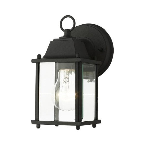 Textured BlackOutdoor Wall Lantern, 1 Lig