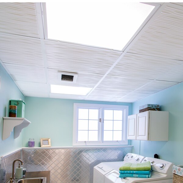 Drifts Ceiling Tile, 24 in W x 24 in L, 12 PK