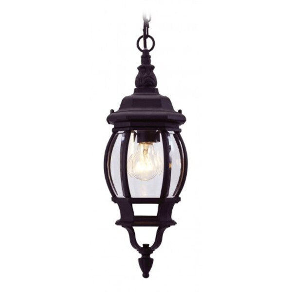 Textured BlackOutdoor Pendant Lantern, 1