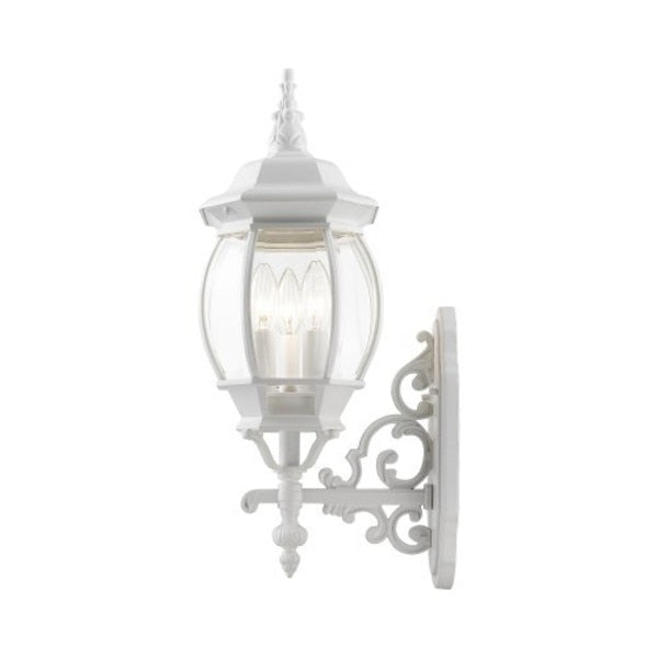 Textured WhiteOutdoorWall Lantern, 3 Ligh