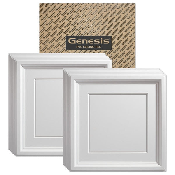 Icon Coffer Ceiling Tile, 24 in W x 24 in L, 12 PK