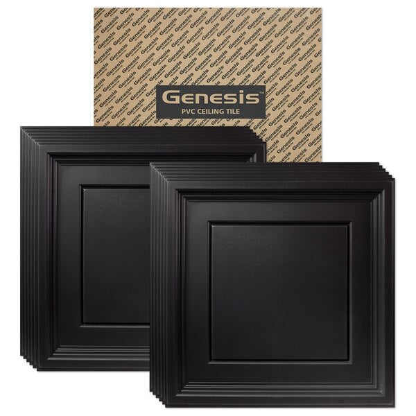 Icon Coffer Ceiling Tile, 24 in W x 24 in L, 12 PK