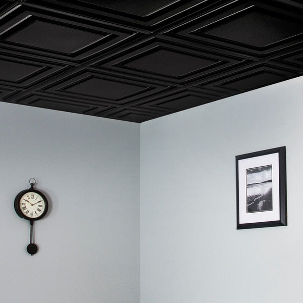 Icon Relief Ceiling Tile, 24 in W x 24 in L, 12 PK