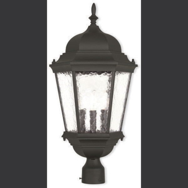 Hamilton 3 Light Textured Black Outdoor Post Top Lantern