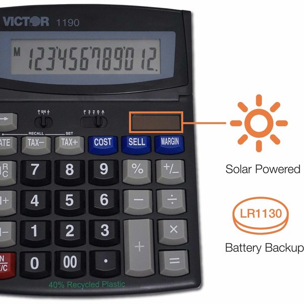 Finance Portable Calculator, LCD, 12 Digit