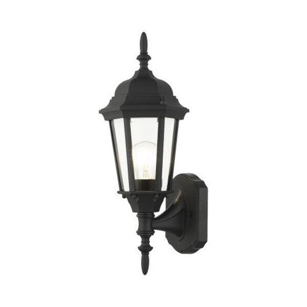 Textured BlackOutdoor Wall Lantern, 1 Lig