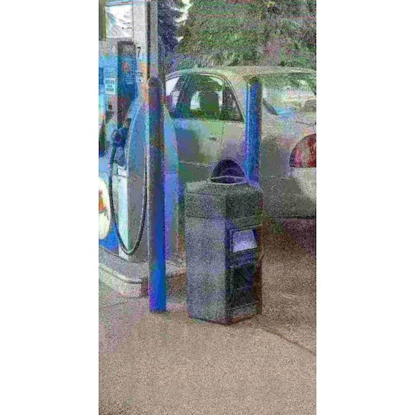 35 gal Hexagon Trash Can, Black, 25 in Dia, Plastic