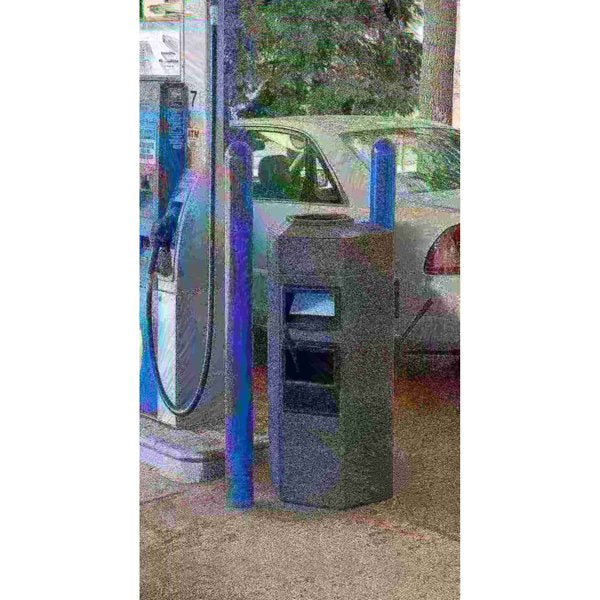 35 gal Hexagon Trash Can, Black, 25 in Dia, Plastic