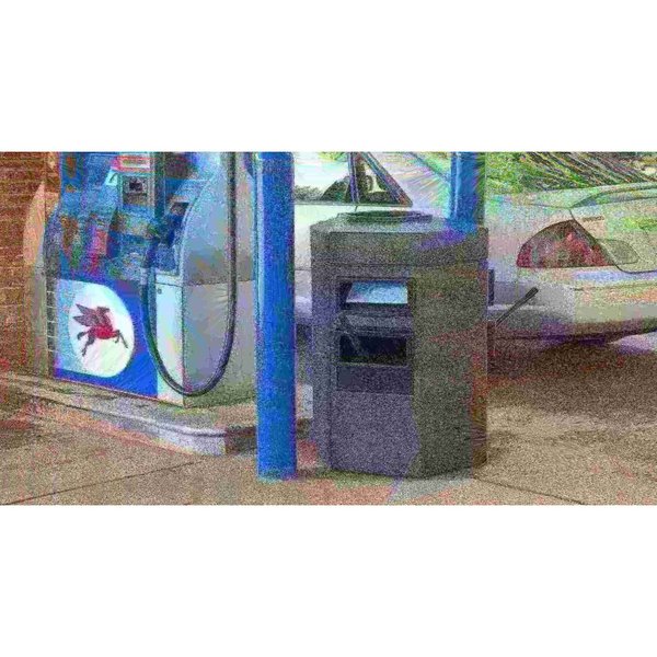 35 gal Hexagon Trash Can, Black, 25 in Dia, Plastic