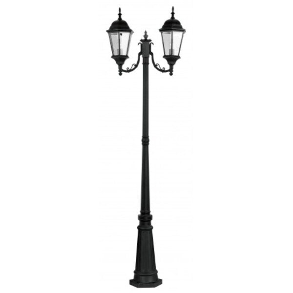 Textured Black Outdoor Post Light, 2 Ligh