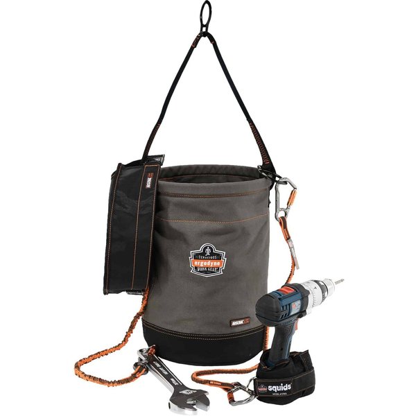 Bucket, Canvas, 1 Pockets, Gray, 17
