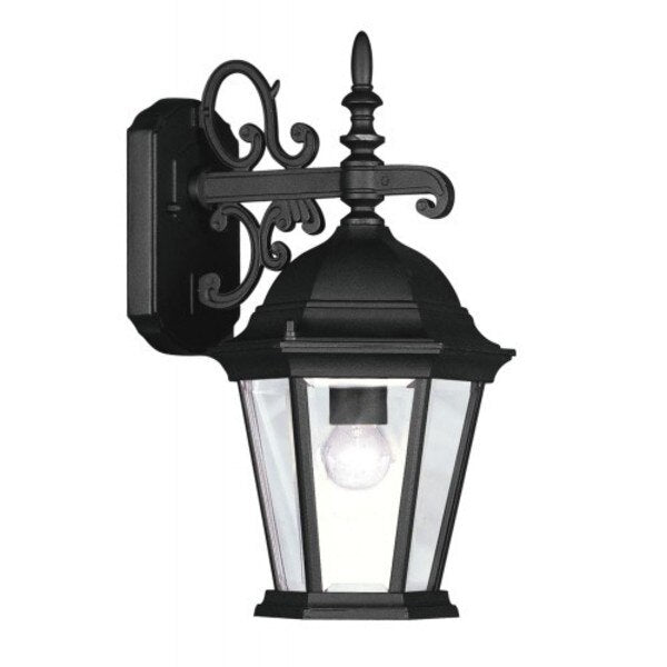 Textured Black OutdoorWall Lantern, 1 Lig