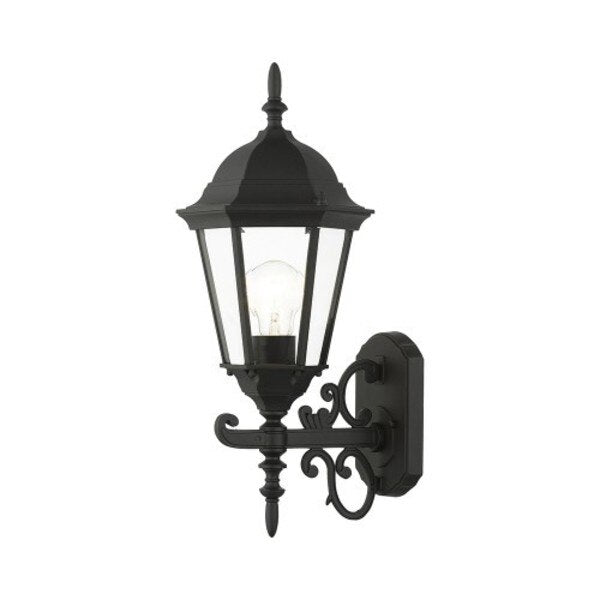 Textured Black OutdoorWall Lantern, 1 Lig