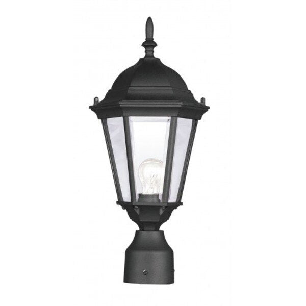 Textured Black Outdoor Post Top Lantern,