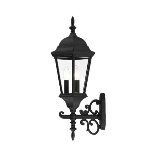 Textured Black OutdoorWall Lantern, 3 Lig