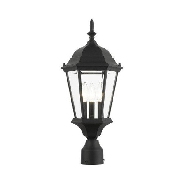 Textured Black Outdoor Post Top Lantern,