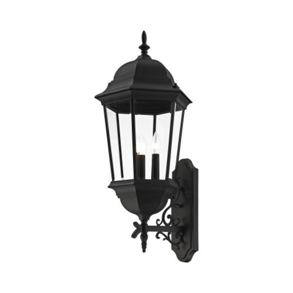 Textured Black OutdoorWall Lantern, 3 Lig