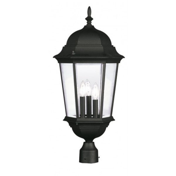 Textured Black Outdoor Post Top Lantern,
