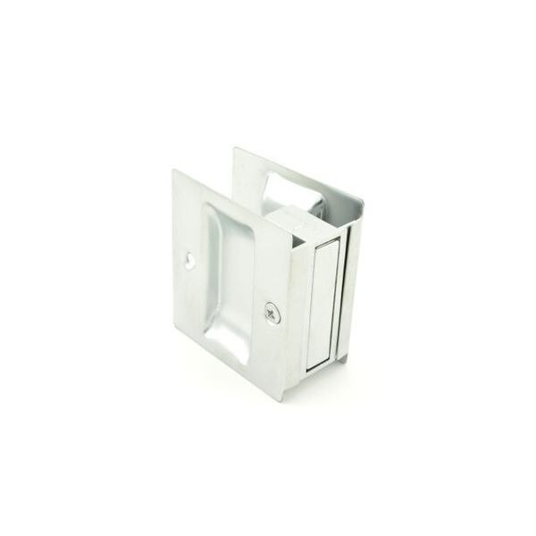 Passage Pocket Door Lock Square Cutout Satin Chrome