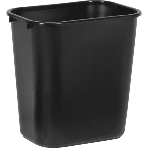 7 gal Rectangular Trash Can, Black, Plastic